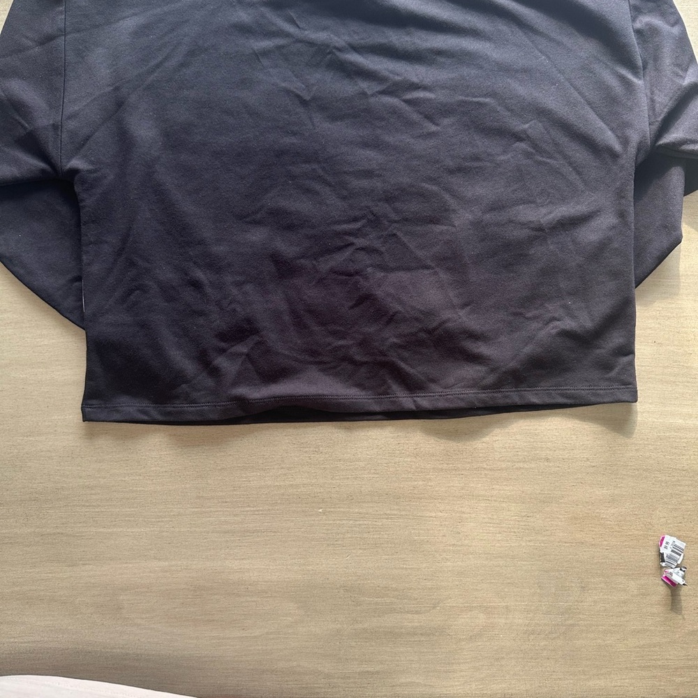 Michael Kors Silver Logo Cropped Black Sweatshirt, Size M - Picture 3 of 9
